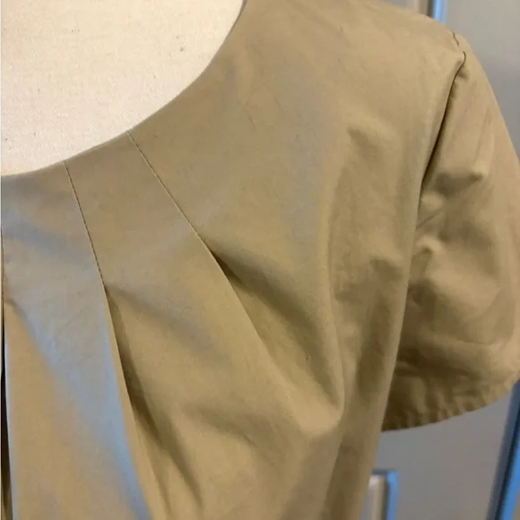 Brooks Brothers 346 Khaki Belted A Line Career Wear MIDI Dress Size 12 - Picture 3 of 9